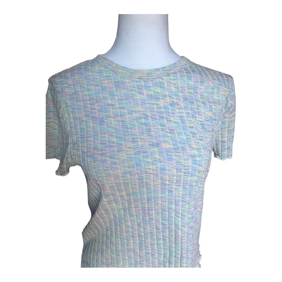 NWT Code x Mode Pastel Multicolor Ribbed T-shirt Size XL - Picture 6 of 7
